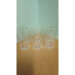 6 verres a eau en cristalin grav� - ann�es 50