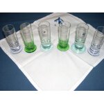 6 verres liqueur / digestif design pieds en couleur