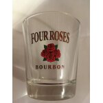 6 verres whisky  four roses  bourbon & plateau assorti -