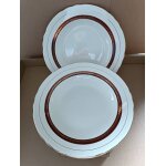 8 assiettes creuses en porcelaine de salins modle royat rouge
