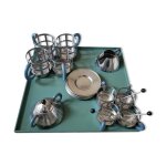 Alessi mugs th et tasses sucrier et laitplateau bleu