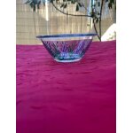 Ancien bol en verre duralex peint a la main.