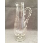 Ancien pichet broc aigui�re cristal grav� a l'acide guilloch� art baccarat