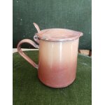 Ancien pichet a lait en mtal marron