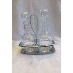 Ancien serviteur huile et vinaigre verre / h28