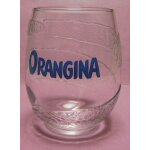 Ancien verre ballon pelure d'orange - orangina