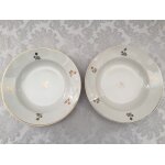 Anciennes 2 assiettes creuses faencerie de lunville k&g demi - porcelaine