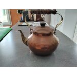Ancienne bouilloire vintage rustique en cuivre avec intrieur etam en bon etat