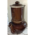 Ancienne cafeti�re / th�i�re en c�ramique marron