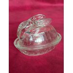 Ancienne verrine lapin en verre