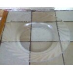 Arcoroc assiette creuse transparente en verre , diam 23cm - ann�es 70 / 80