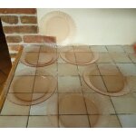 Arcoroc rose : 11 assiettes plates, 1 creuse - made in france - diamètre 22cm - rétro Arcoroc rose : 11 assiettes plates, 1 creuse - made in france - diamètre 22cm - rétro