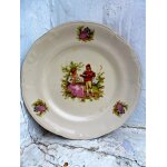 Assiette ancienne motif romantique
