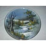 Assiette ancienne paysage peint a la main n 941 - made in portugal