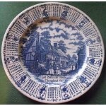 Assiette anglaise faence calendrier 1987