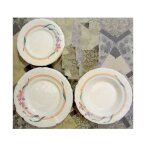 Assiettes arcopal enopaline incassable resistant blanche fleur mauve vaisselle assiette creuse 23cm plate ...