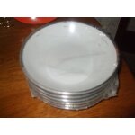 Assiettes calotte ( a soupe) avec bordure platine Assiettes calotte ( a soupe) avec bordure platine
