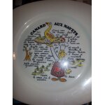 Assiette carr�e 23 cm recett du canard aux navets