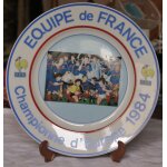 Assiette comm�morative equipe de france championne d'europe football 1984 euro 84 fff limoges