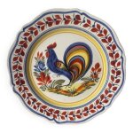 Assiette en cramique henriot quimper dcor daposoiseau multicolore
