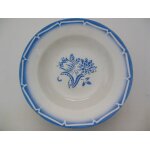 Assiettes creuses bleues et blanches