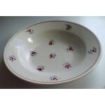 Assiette creuse diam 22. 5cm ¿ motifs floraux gris , bleus , bordeaux ¿ modle , faencerie a dterminer ...