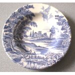 Assiette creuse english style - d�cor bleu - lun�ville france - diam�tre ext�rieur 23cm - diam�tre int�rieur ...