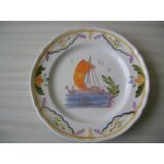 Assiette creuse faience d'art navire n2