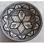 Assiette creuse marocaine artisanale etaki safi - diamtre 18cm - bleu fonc et blanc