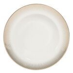 Assiette creuse en porcelaine modle  versailles  blanche, motif or. maisons du monde.