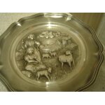 Assiette deco berg�re en etain