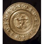 Assiette dcorative buste de chevalier ancien cuivre