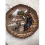Assiette d�corative corsica �le de beaut� bois