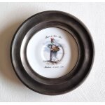 Assiette d�corative etain et porcelaine de limoges m�tiers du vieux paris  marchande de poires cuites ...