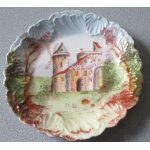 Assiette d�corative avec motif moulin et chateau - belles couleurs claires - bord festonn� - diam�tre ...