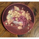 Assiettes a dessert en fa�ence d�cor�e fruits