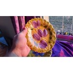 Assiette dessert sarreguemines en barbotine vintage avec motifs prunes. 278 grammes pour 19. 4 cm de ...
