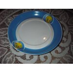 Assiette a dessert titi de marque star line tm & warner bros , de couleur fond blanc , bord bleu ... Assiette a dessert titi de marque star line tm & warner bros , de couleur fond blanc , bord bleu ...
