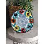 Assiette / dessous de plat fleurs colores