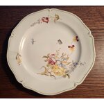 Assiette  ; fleurs de papillon ; gien - montpellier