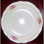 Assiette liser� fleurs et dorure diam�tre 24cm