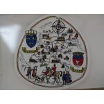Assiette lun�ville fayencerie, triangulaire ile de france