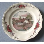 Assiette obernai faenceries sarreguemines - srie h. loux dcor campagnard grange n17 - diamtre 25cm ...