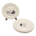 Assiettes parlantes fromages ou desserts st amand jacques faizant noir