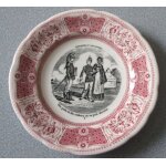 Assiette parlante de gien - s�rie proverbes et militaires - n2 des gouts et des couleurs on ne peut discuter ...