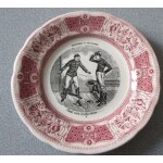 Assiette parlante de gien - s�rie proverbes et militaires - n5 tant va la cruche a l'eau. . . . . . . ...