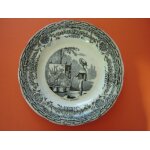 Assiette  parlante  o est le jardinier ? faenceries de gien