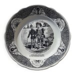 Assiette parlanteen faence de sarreguemines les devinettes n4 noir