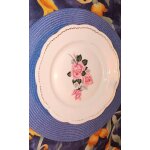 Assiette plate porcelaine motif roses Assiette plate porcelaine motif roses