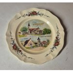 Assiette plate porcelaine sarreguemines obernai paysage grimault vintage